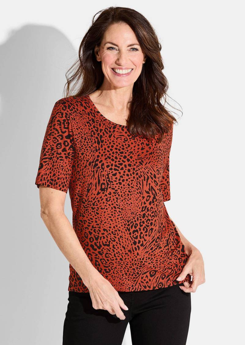 Shirt in Animal Print - orange / schwarz / gemustert - Gr. 21 von Goldner Fashion von Goldner Fashion