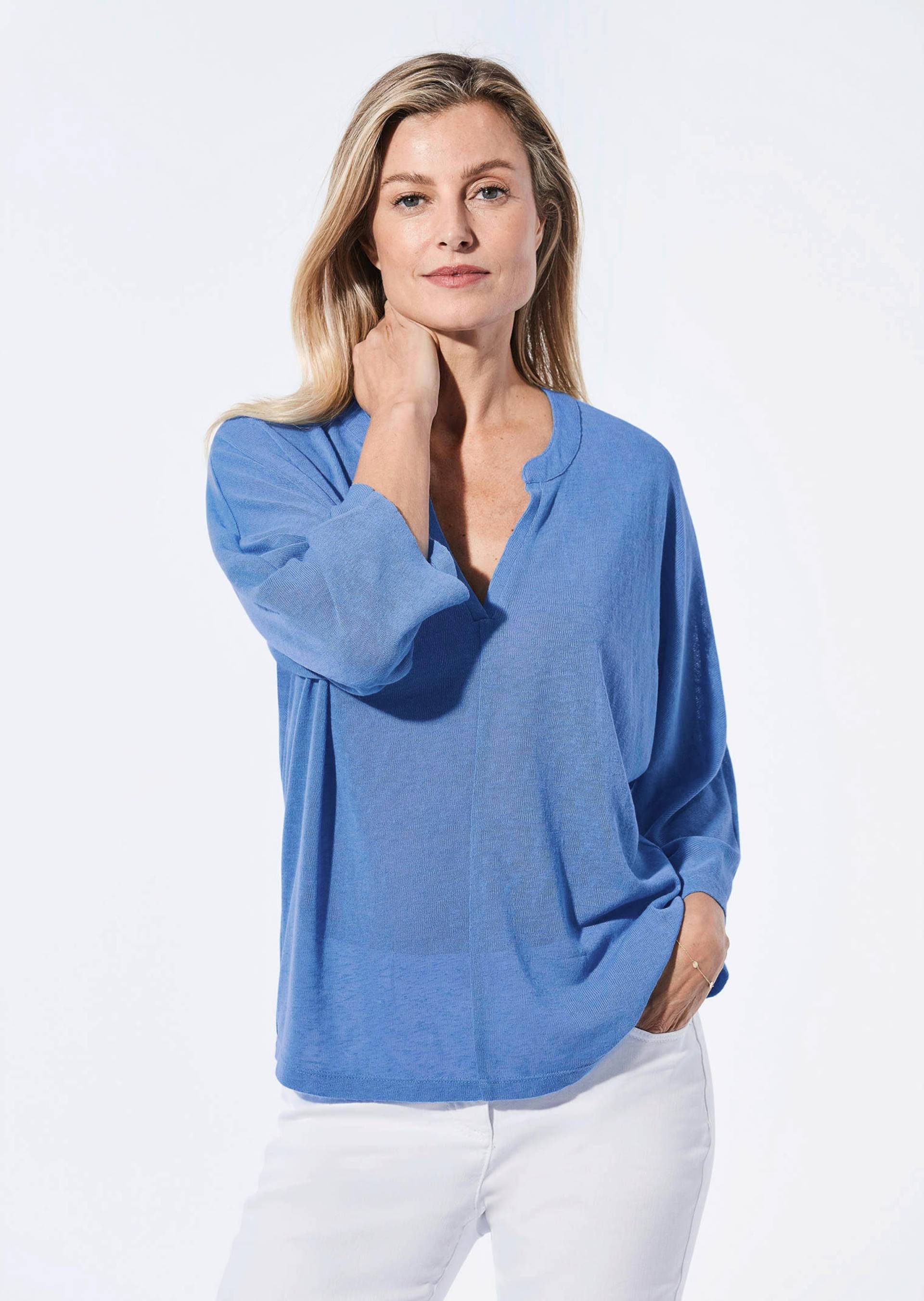 Shirt in Leinenoptik - blau - Gr. 21 von Goldner Fashion von Goldner Fashion