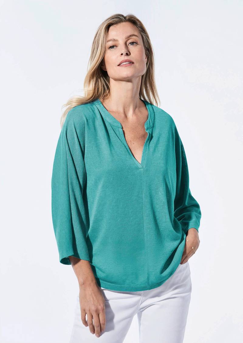 Shirt in Leinenoptik - smaragd - Gr. 38 von Goldner Fashion von Goldner Fashion