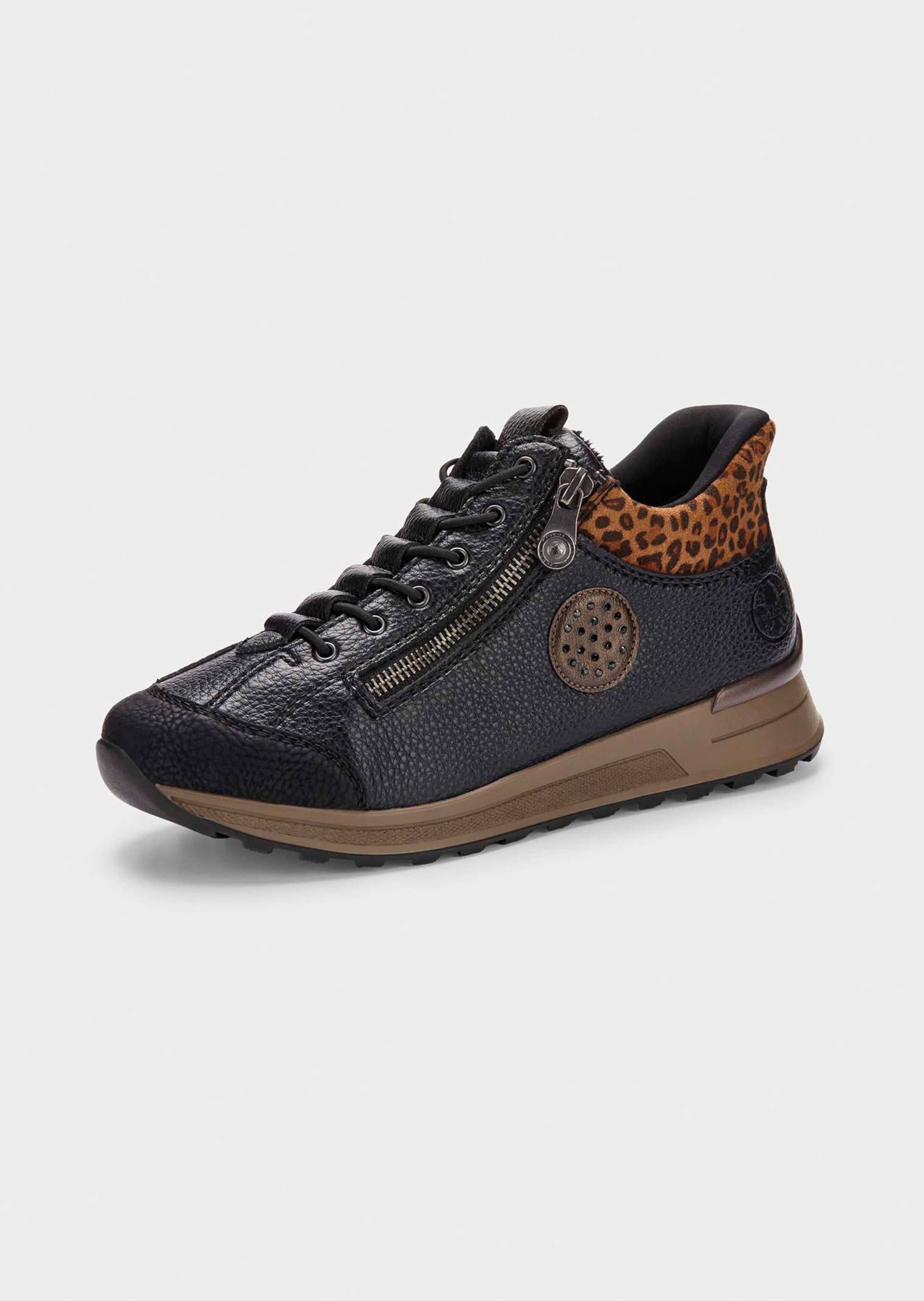 Slip-In-Sneaker mit Animal Print - schwarz - Gr. 38 von Goldner Fashion von Goldner Fashion