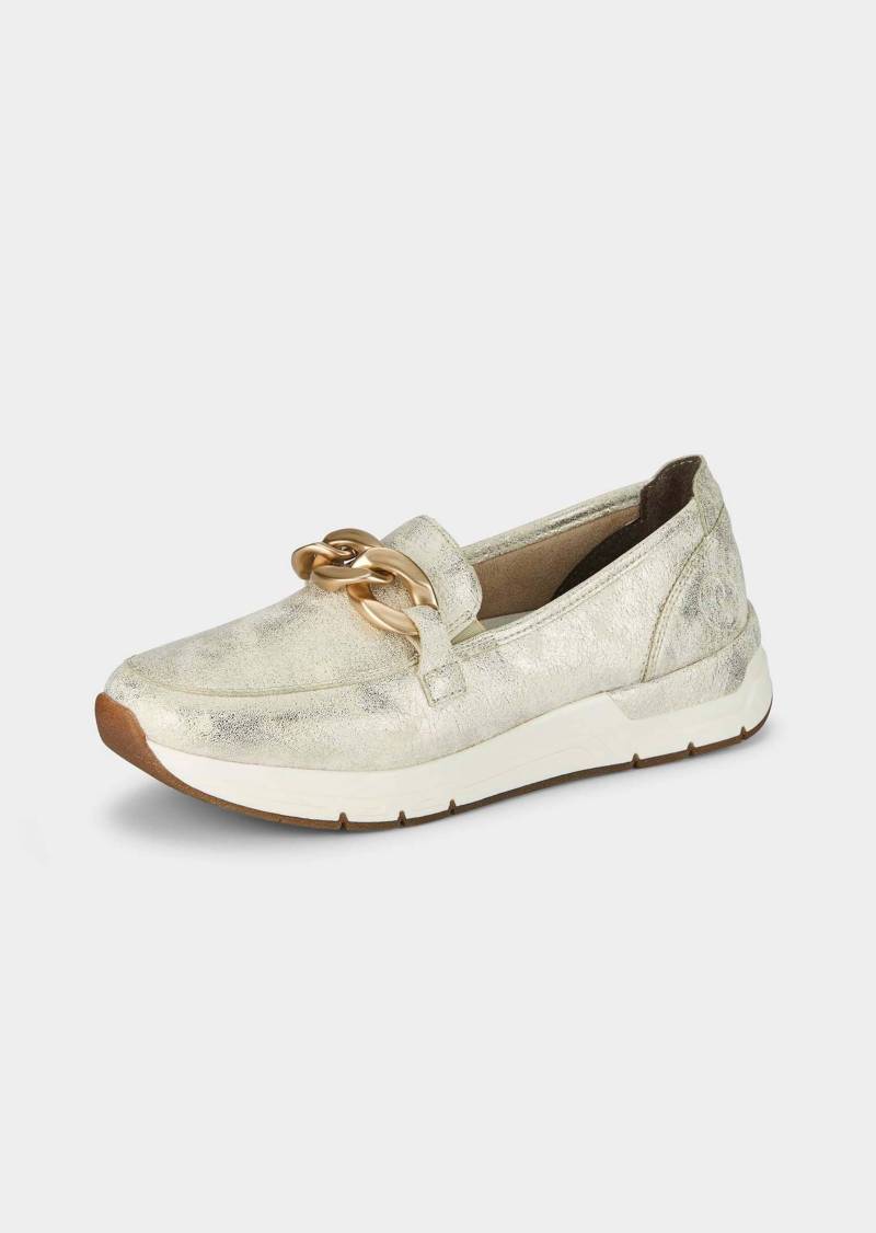 Slipper mit modischer Verzierung - beige / metallic - Gr. 41 von Goldner Fashion von Goldner Fashion