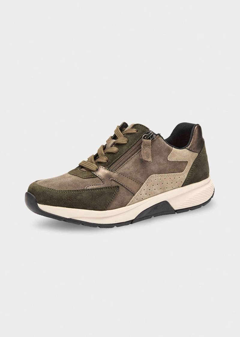 Sneaker mit Mesh-Futter - khaki / beige - Gr. 7,5 von Goldner Fashion von Goldner Fashion