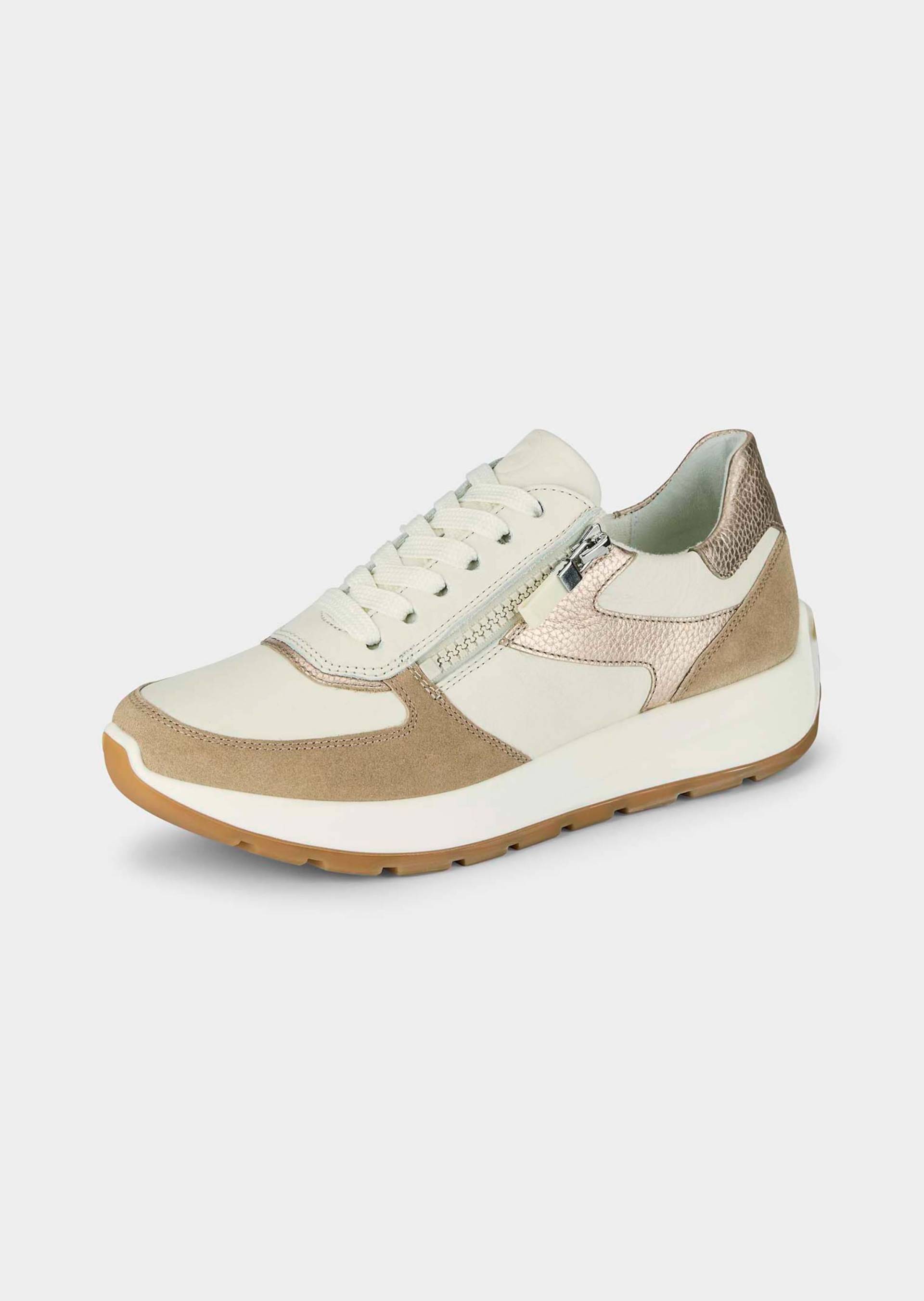 Sneaker mit herausnehmbarem Fußbett - beige / cremeweiß / metallic - Gr. 38 von Goldner Fashion von Goldner Fashion