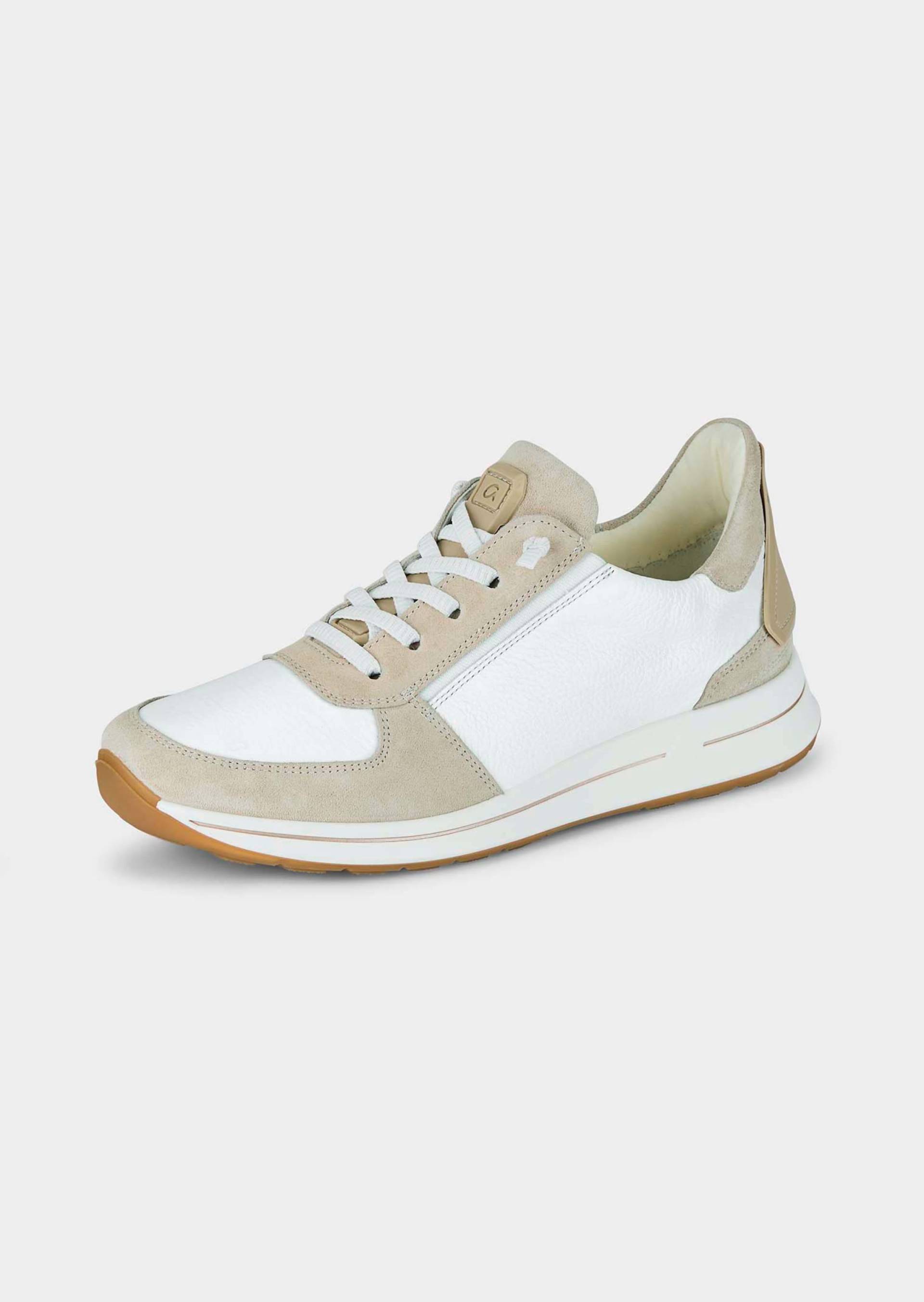 Sneaker mit herausnehmbarem Fußbett - beige / weiß - Gr. 37,5 von Goldner Fashion von Goldner Fashion