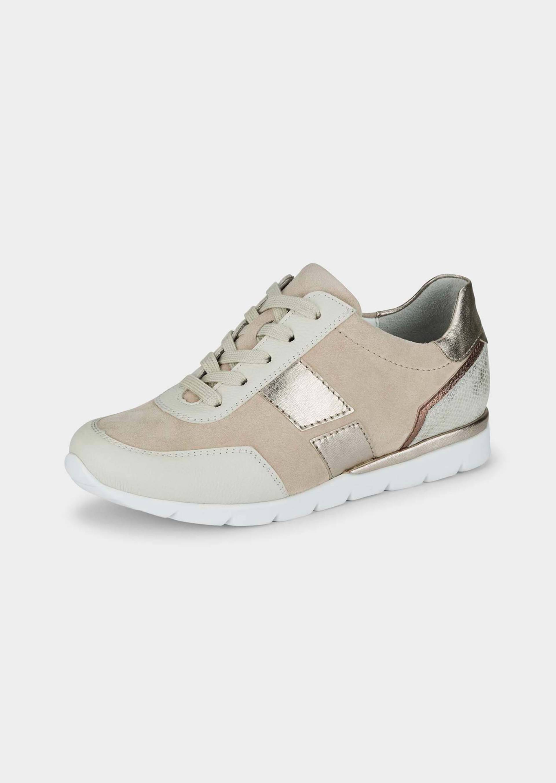 Sneaker mit herausnehmbarem Fußbett - taupe / metallic - Gr. 42 von Goldner Fashion von Goldner Fashion