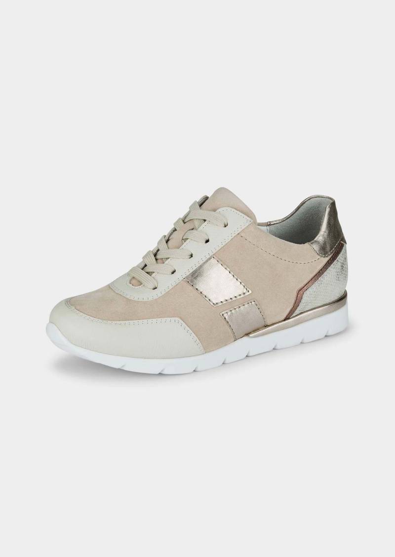 Sneaker mit herausnehmbarem Fußbett - taupe / metallic - Gr. 42 von Goldner Fashion von Goldner Fashion