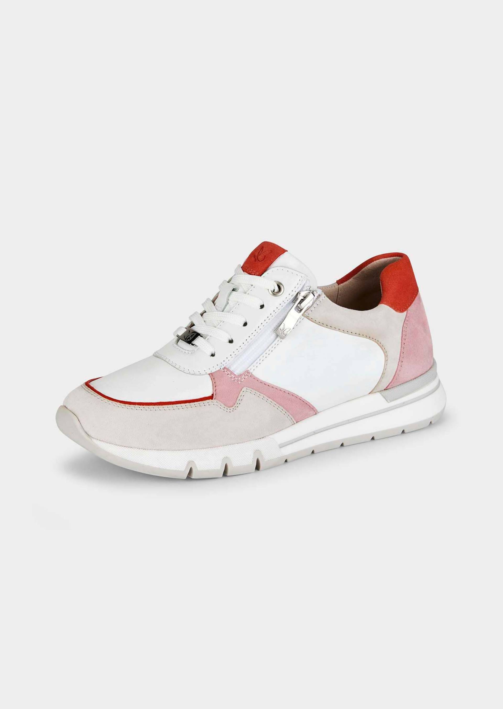 Sneaker mit komfortablem Reißverschluss - beige / weiß / orange - Gr. 38 von Goldner Fashion von Goldner Fashion