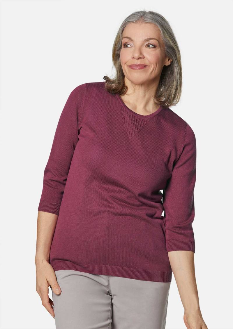 Sommerlicher Strickpullover mit Ajourmuster - beere - Gr. 54 von Goldner Fashion von Goldner Fashion