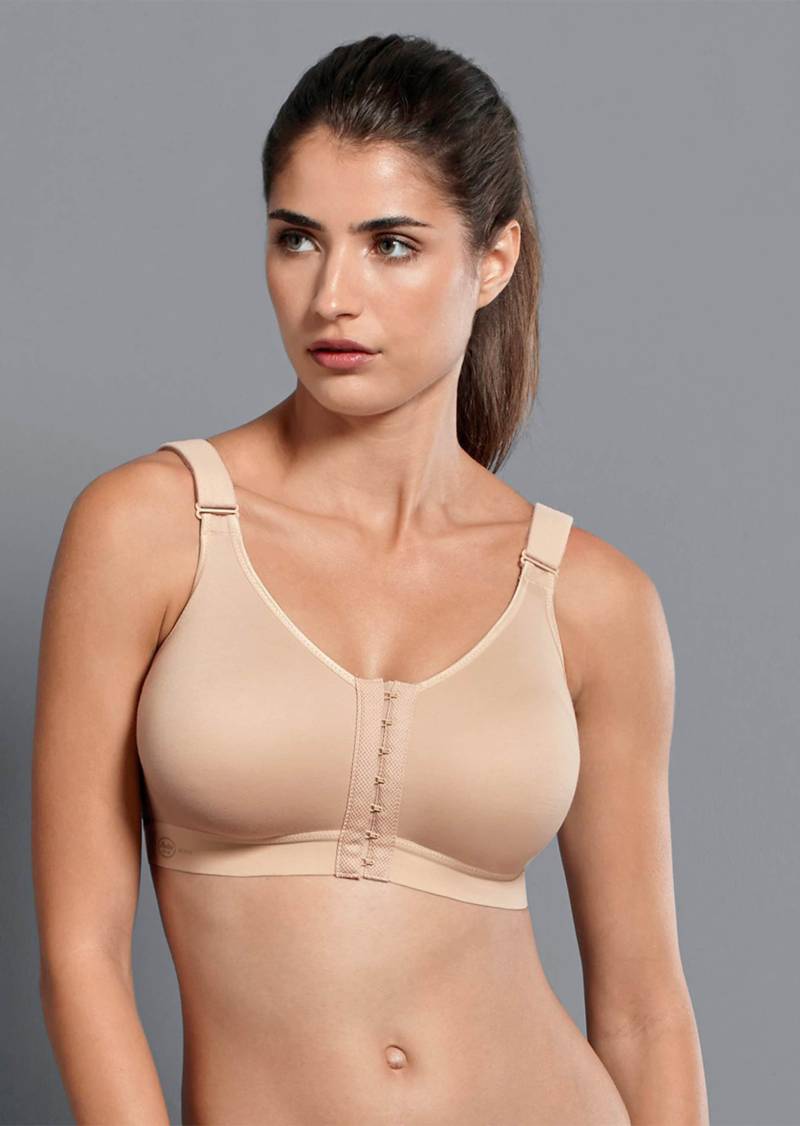 Sport-BH mit Vorderverschluss - caramel - Gr. 80 B von Goldner Fashion von Goldner Fashion