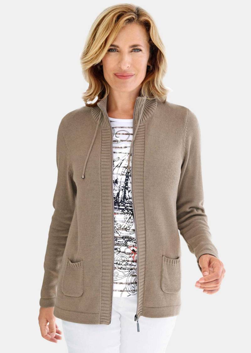 Sportliche Strickjacke - taupe - Gr. 23 von Goldner Fashion von Goldner Fashion