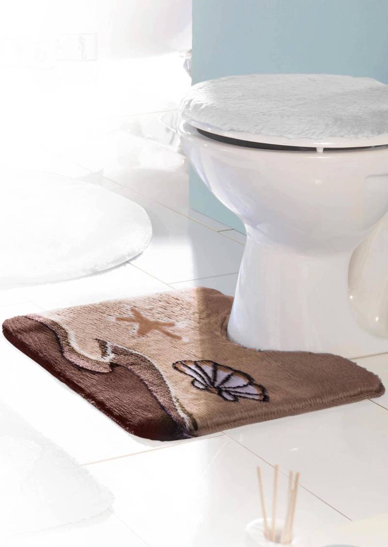 Stand-WC-Vorleger - beige / braun - Gr. 50 x 50 cm von Goldner Fashion von Goldner Fashion