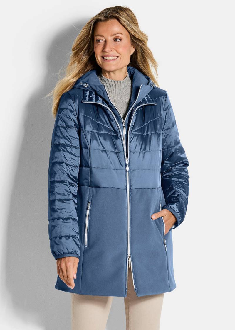 Steppmantel mit Softshell-Einsatz - rauchblau - Gr. 40 von Goldner Fashion von Goldner Fashion