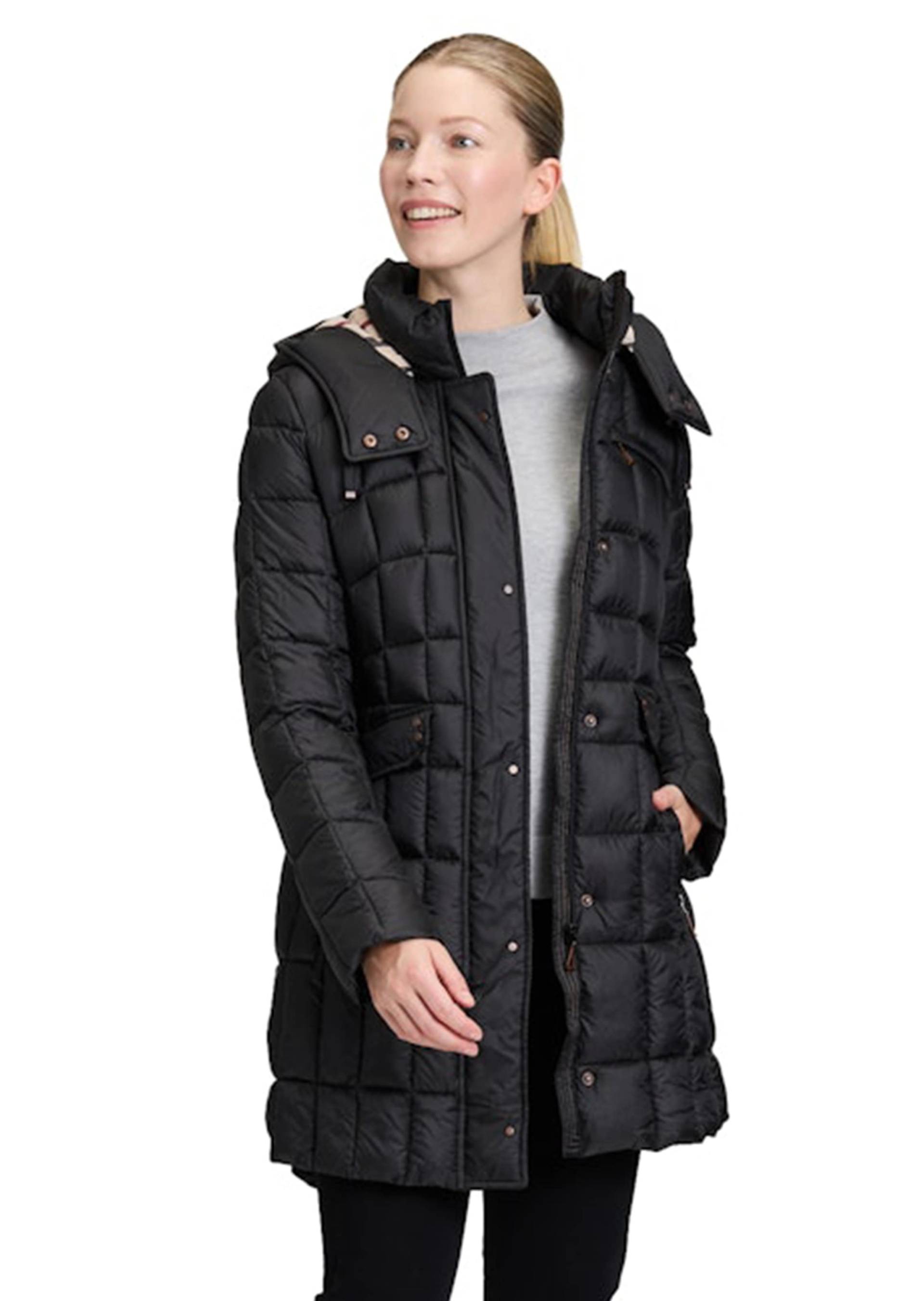 Steppmantel mit abnehmbarer Kapuze - schwarz - Gr. 42 von Goldner Fashion von Goldner Fashion