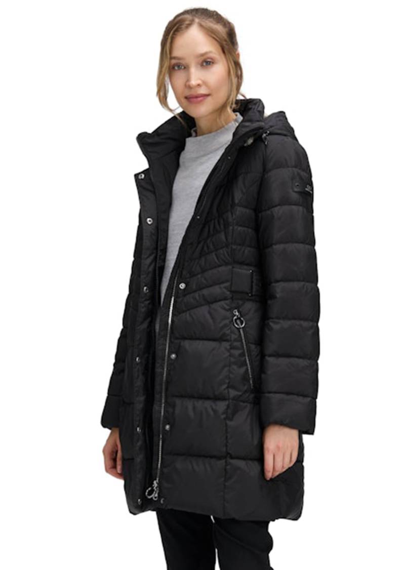 Steppmantel mit kuscheliger Webpelzkapuze - schwarz - Gr. 40 von Goldner Fashion von Goldner Fashion