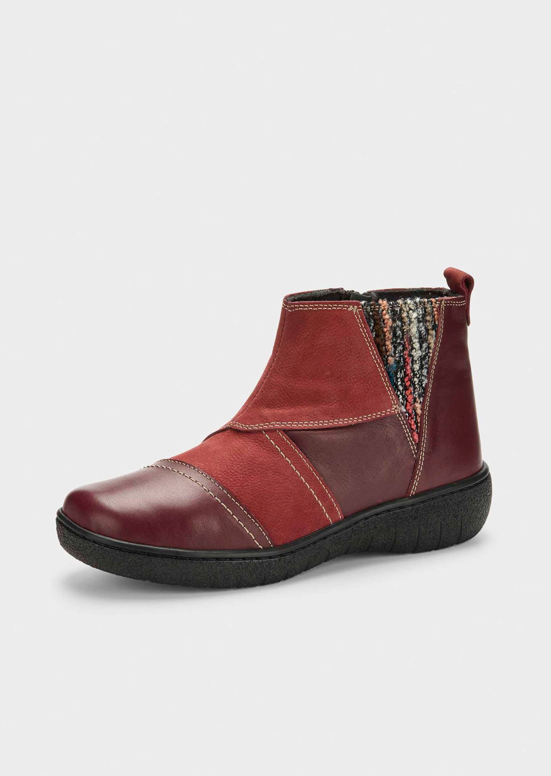 Stiefeletten aus Leder im Patch-Look - bordeaux - Gr. 38 von Goldner Fashion Stiefeletten aus Leder im Patch-Look - bordeaux - Gr. 38 von Goldner Fashion von Goldner Fashion