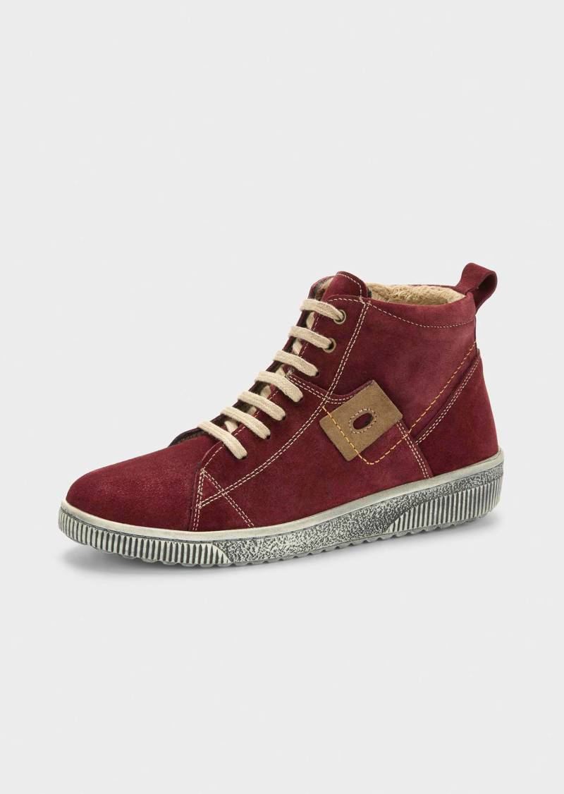 Sneaker aus Wildleder mit Reißverschluss - bordeaux - Gr. 38 von Goldner Fashion von Goldner Fashion