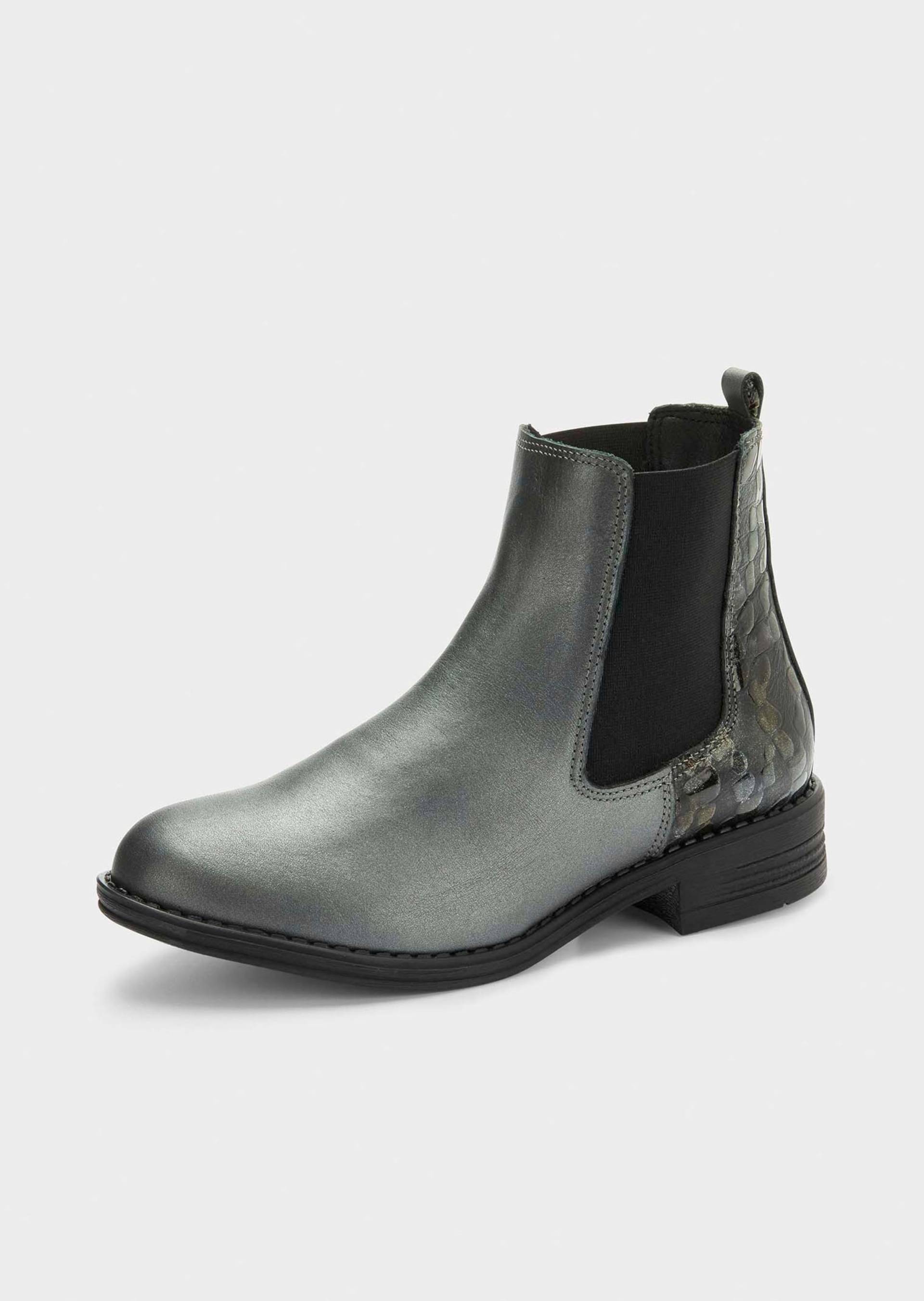 Chelsea Boots mit Animal-Prägung - grau - Gr. 41 von Goldner Fashion von Goldner Fashion