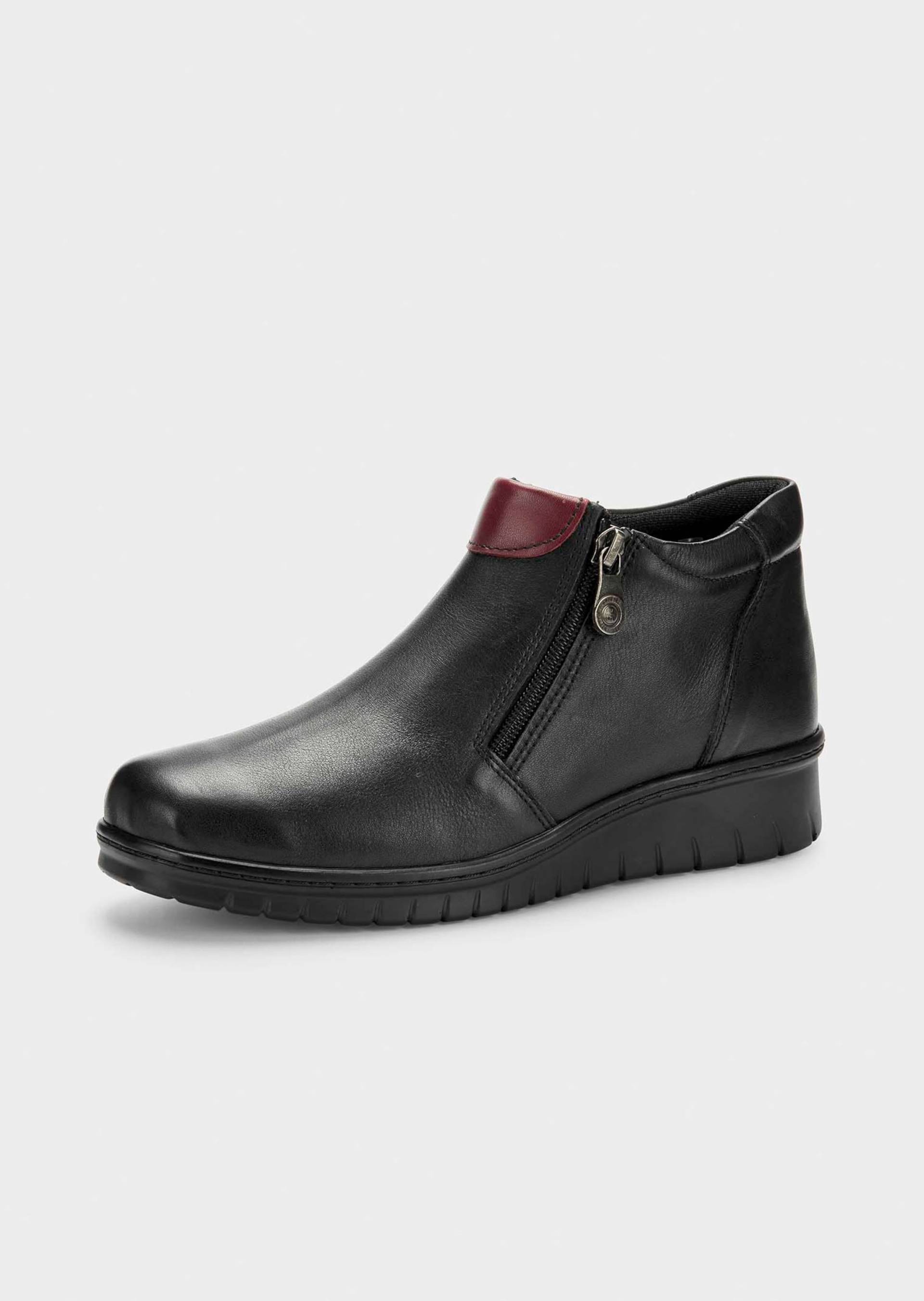 Stiefeletten aus Leder mit Reißverschlüssen - schwarz - Gr. 39 von Goldner Fashion von Goldner Fashion