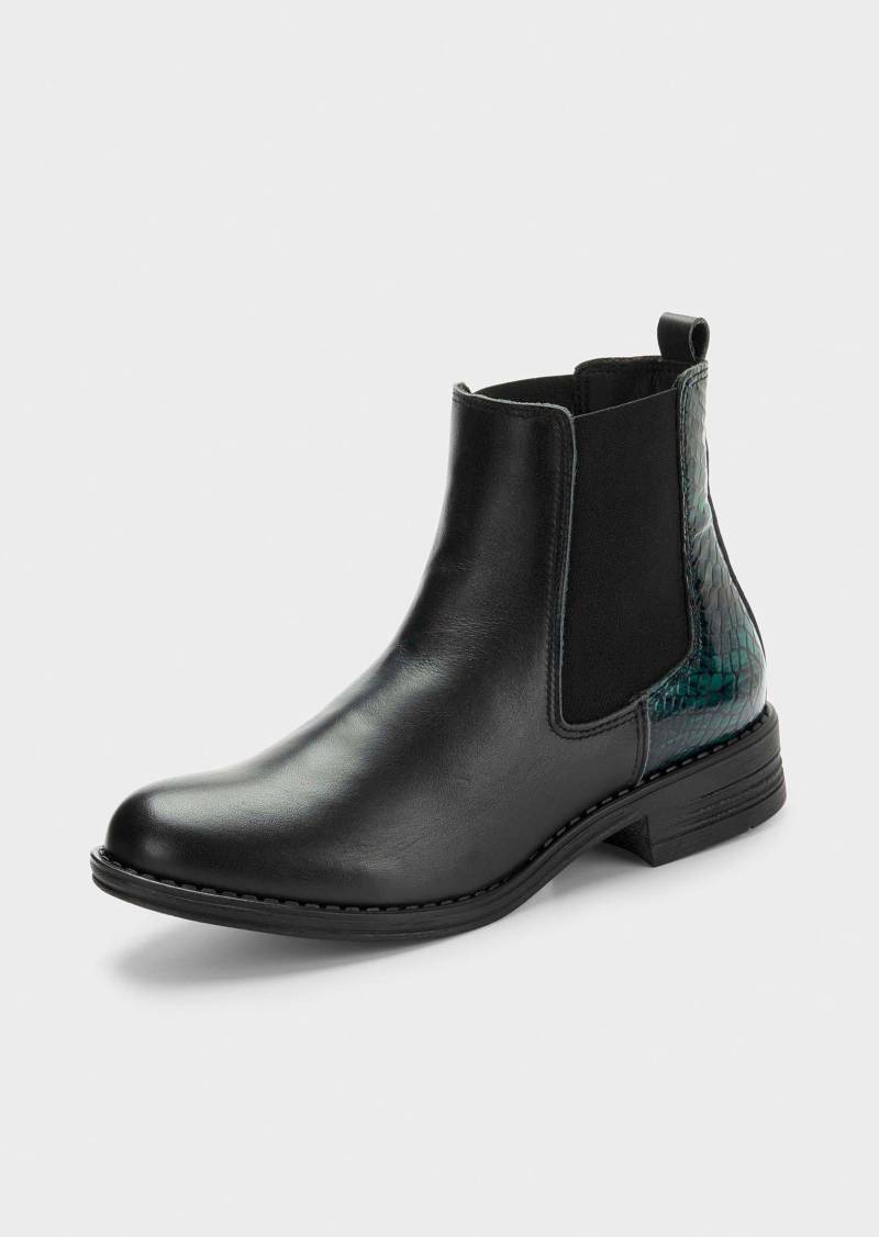 Chelsea Boots mit Animal-Prägung - schwarz - Gr. 41 von Goldner Fashion von Goldner Fashion