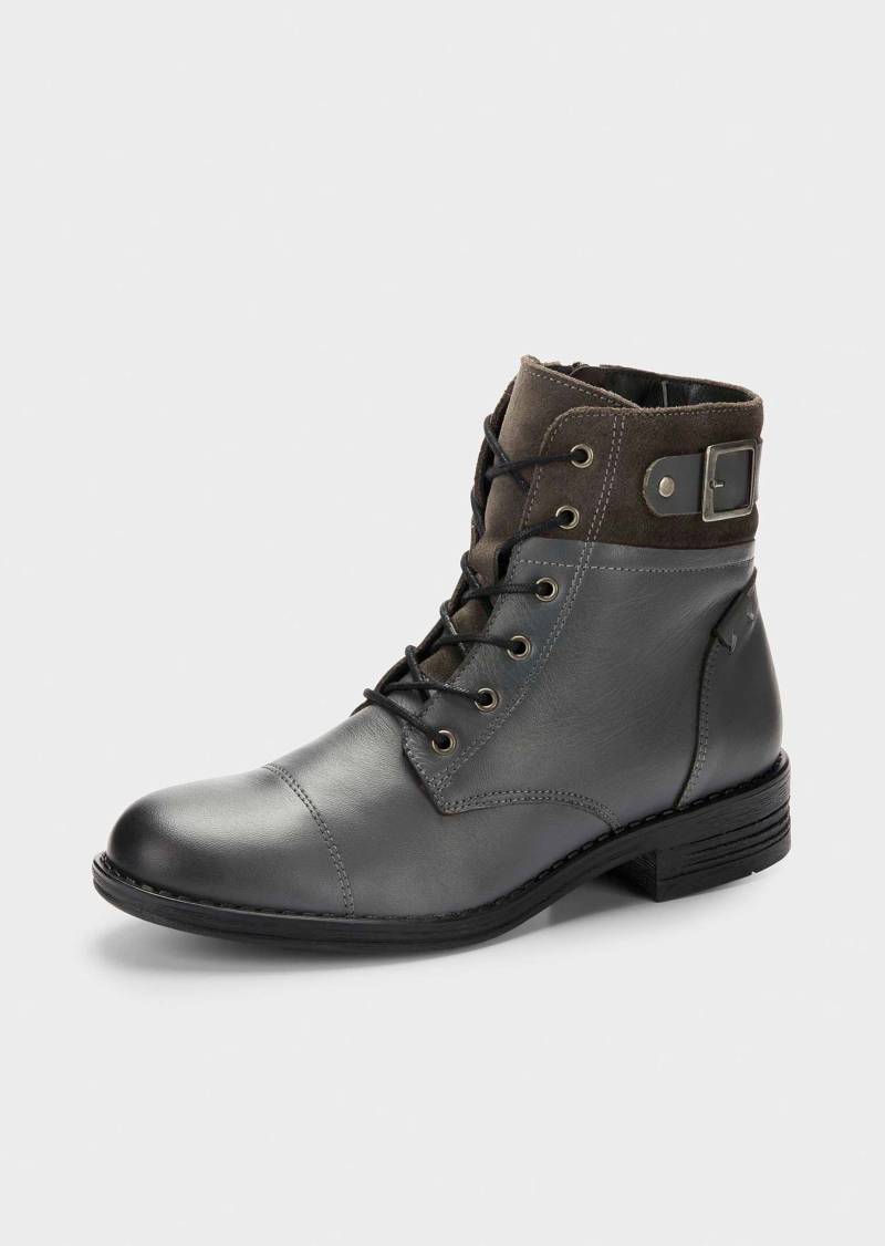 Stiefeletten in edlem Leder-Mix - grau - Gr. 42 von Goldner Fashion von Goldner Fashion