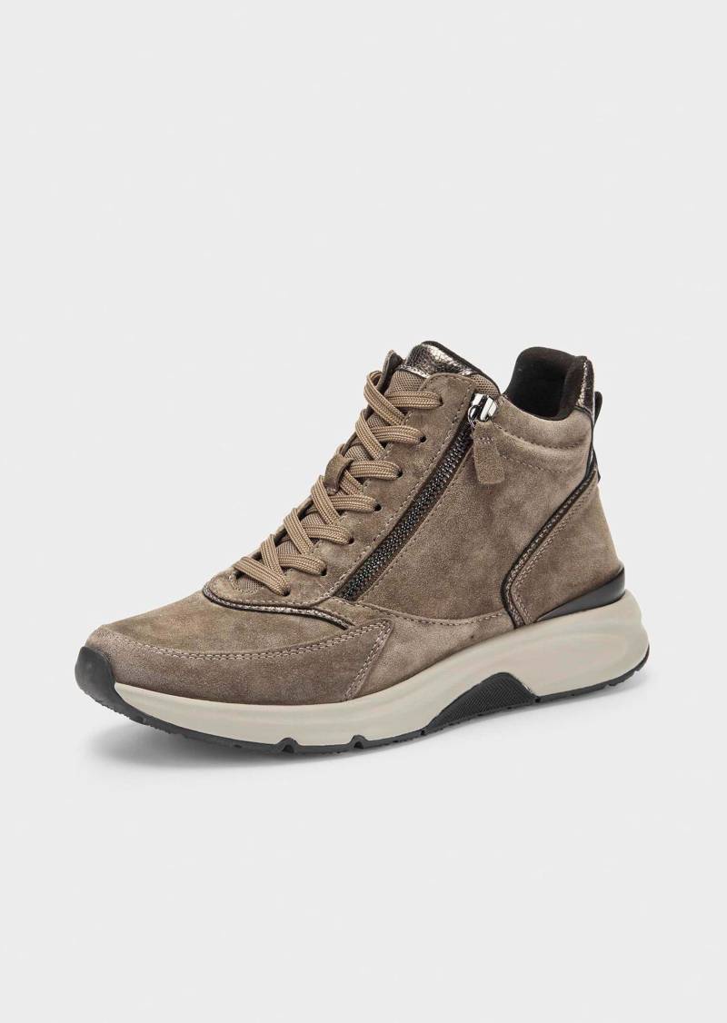 Hohe Sneaker mit Reißverschluss - taupe - Gr. 6 von Goldner Fashion von Goldner Fashion