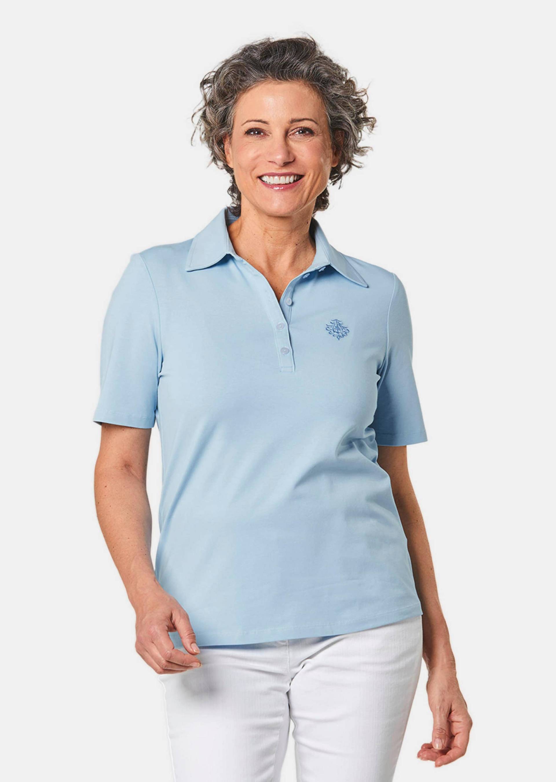 Stretchbequemes Poloshirt - hellblau - Gr. 21 von Goldner Fashion von Goldner Fashion