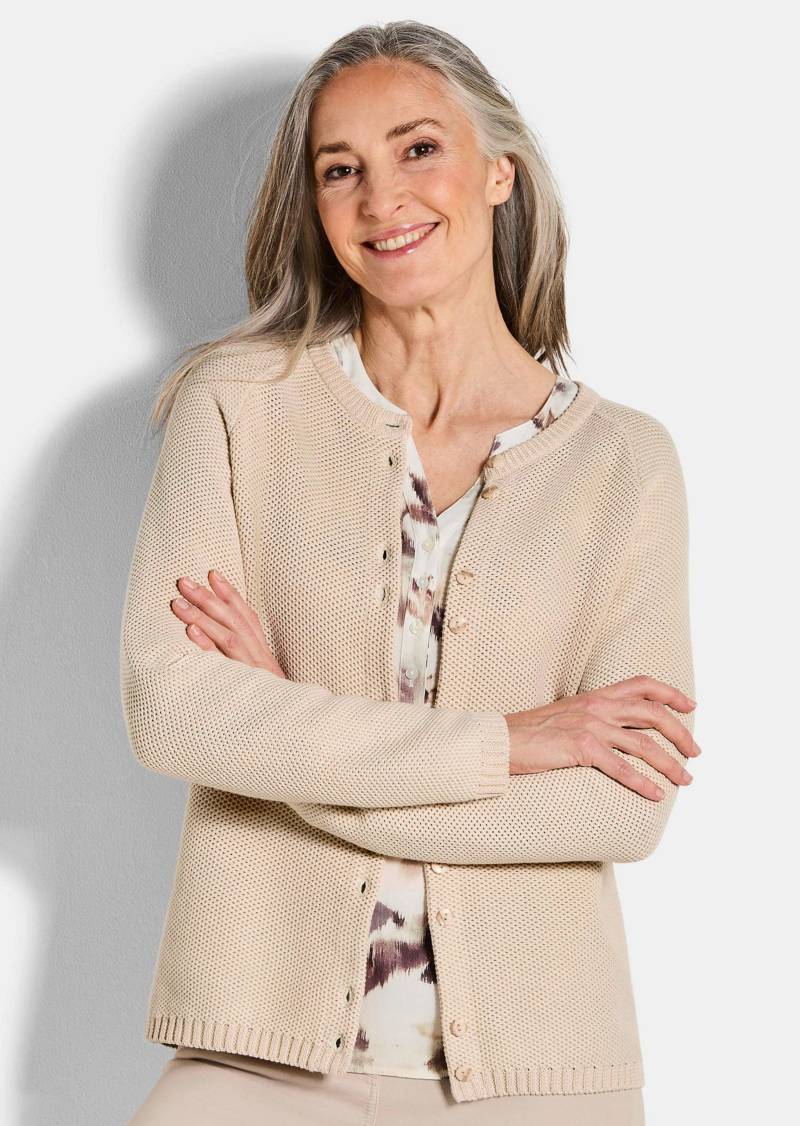 Strickjacke aus reiner Baumwolle - beige - Gr. 23 von Goldner Fashion von Goldner Fashion
