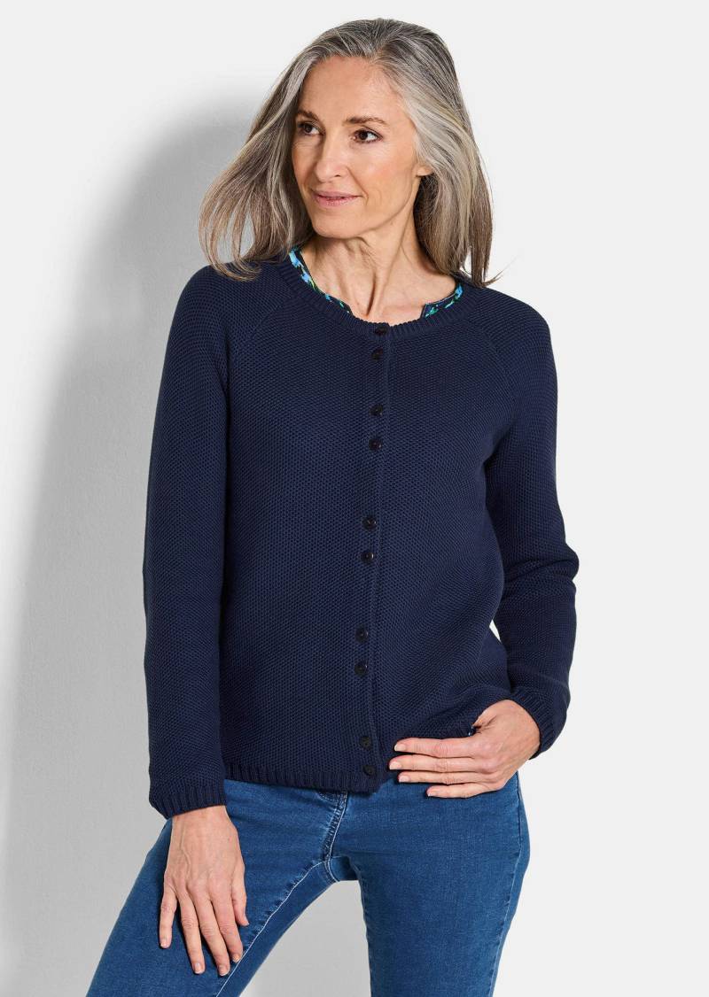 Strickjacke aus reiner Baumwolle - marine - Gr. 40 von Goldner Fashion von Goldner Fashion