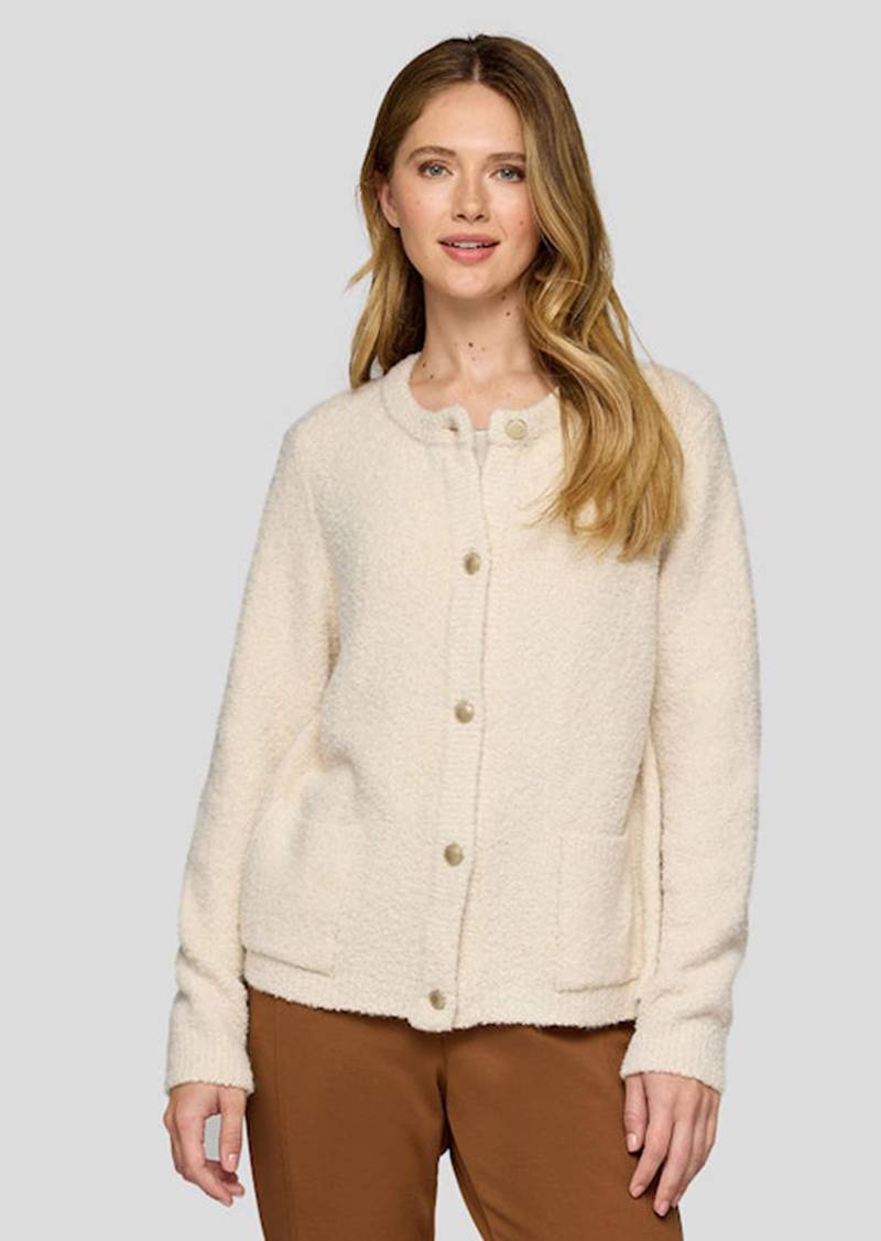 Strickjacke in Bouclé-Optik - cremeweiß - Gr. 38 von Goldner Fashion von Goldner Fashion
