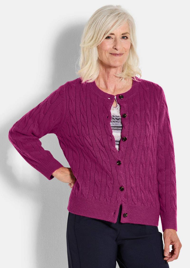 Strickjacke mit Schurwolle - beere - Gr. 38 von Goldner Fashion von Goldner Fashion