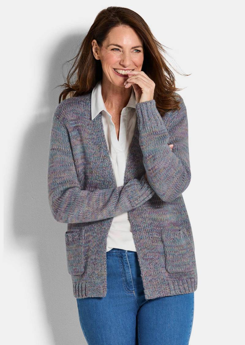 Strickjacke mit aufgesetzten Taschen - bunt / gemustert - Gr. 21 von Goldner Fashion von Goldner Fashion