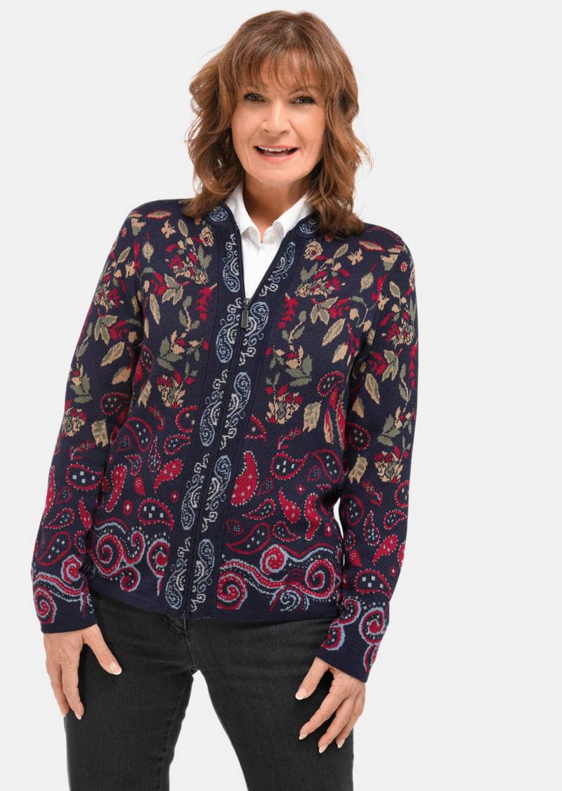 Strickjacke mit aufwändiger Strickstruktur - marine / gemustert - Gr. 23 von Goldner Fashion von Goldner Fashion