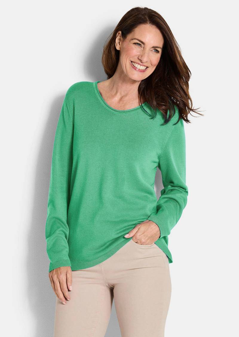 Strickpullover aus Baumwolle und Viskose - hellgrün - Gr. 22 von Goldner Fashion von Goldner Fashion