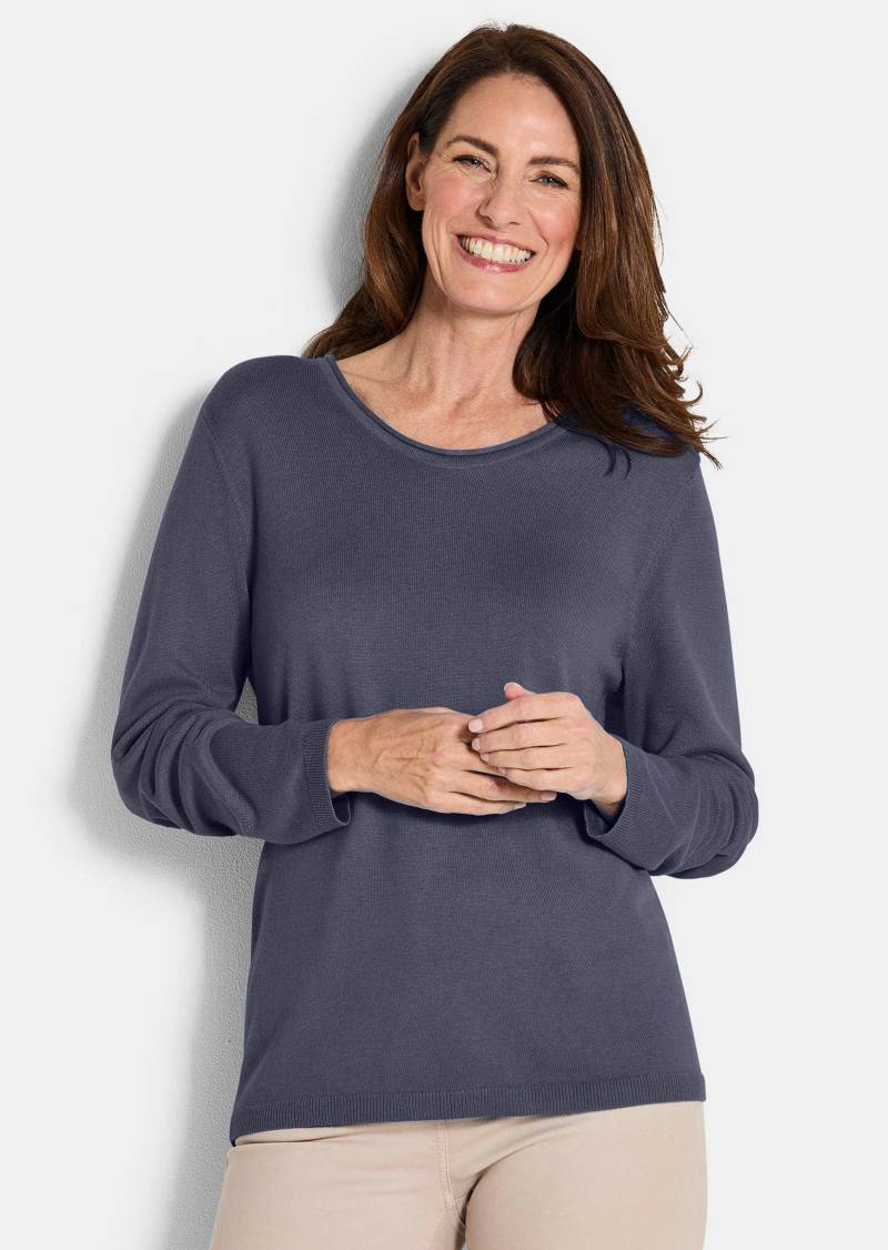 Strickpullover aus Baumwolle und Viskose - marine - Gr. 38 von Goldner Fashion von Goldner Fashion