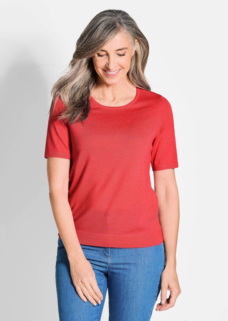Strickpullover aus reiner Merinowolle - rot - Gr. 48 von Goldner Fashion von Goldner Fashion