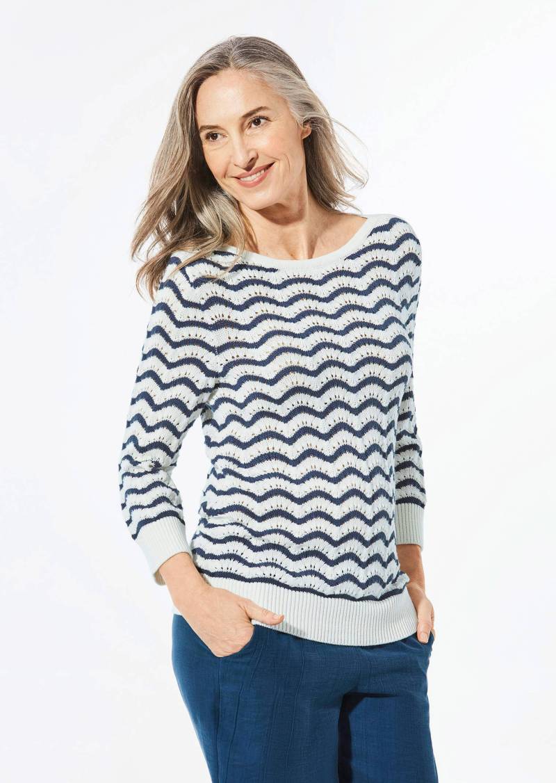 Strickpullover mit 3/4-Arm - cremeweiß / gemustert - Gr. 23 von Goldner Fashion Strickpullover mit 3/4-Arm - cremeweiß / gemustert - Gr. 23 von Goldner Fashion von Goldner Fashion