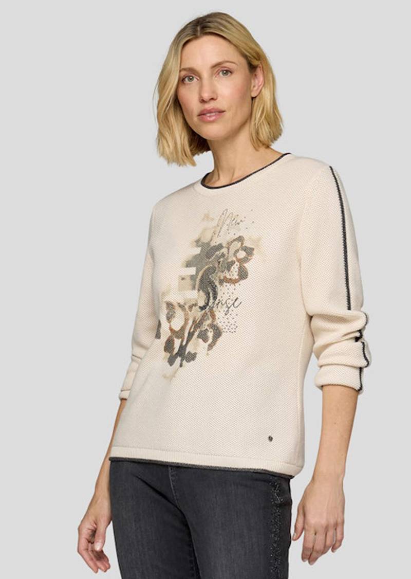 Strickpullover mit Blumenmuster - beige - Gr. 40 von Goldner Fashion von Goldner Fashion