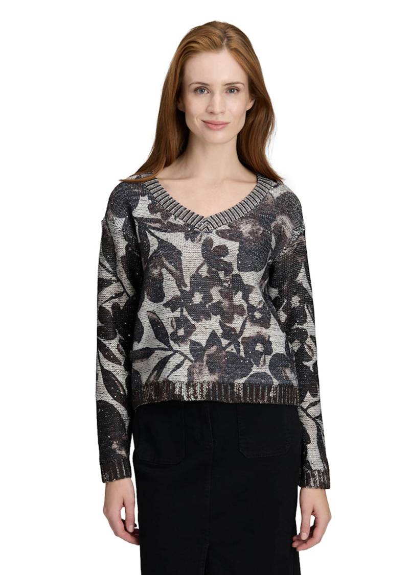 Strickpullover mit Pailletten - beige / braun - Gr. 40 von Goldner Fashion von Goldner Fashion