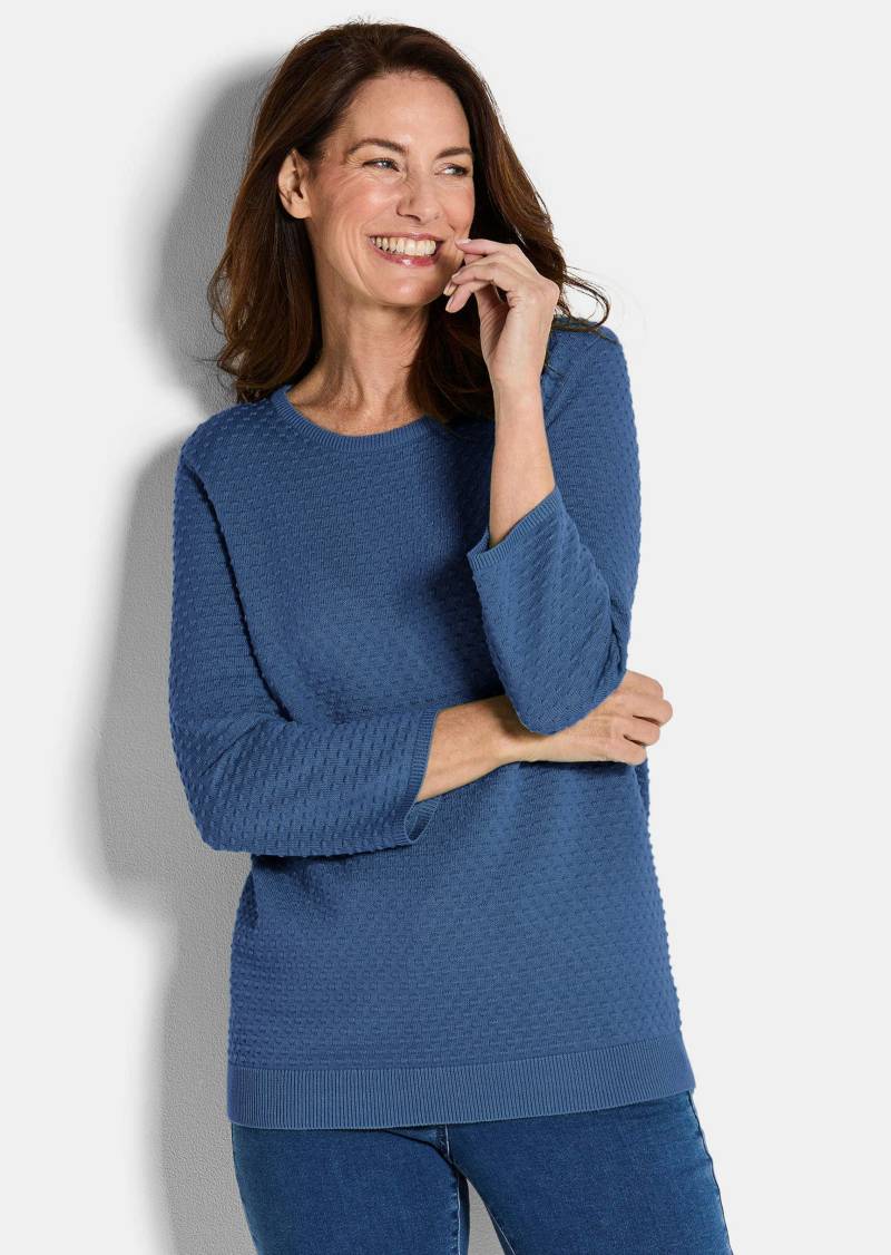 Strickpullover mit Pünktchenmuster - royalblau - Gr. 22 von Goldner Fashion von Goldner Fashion
