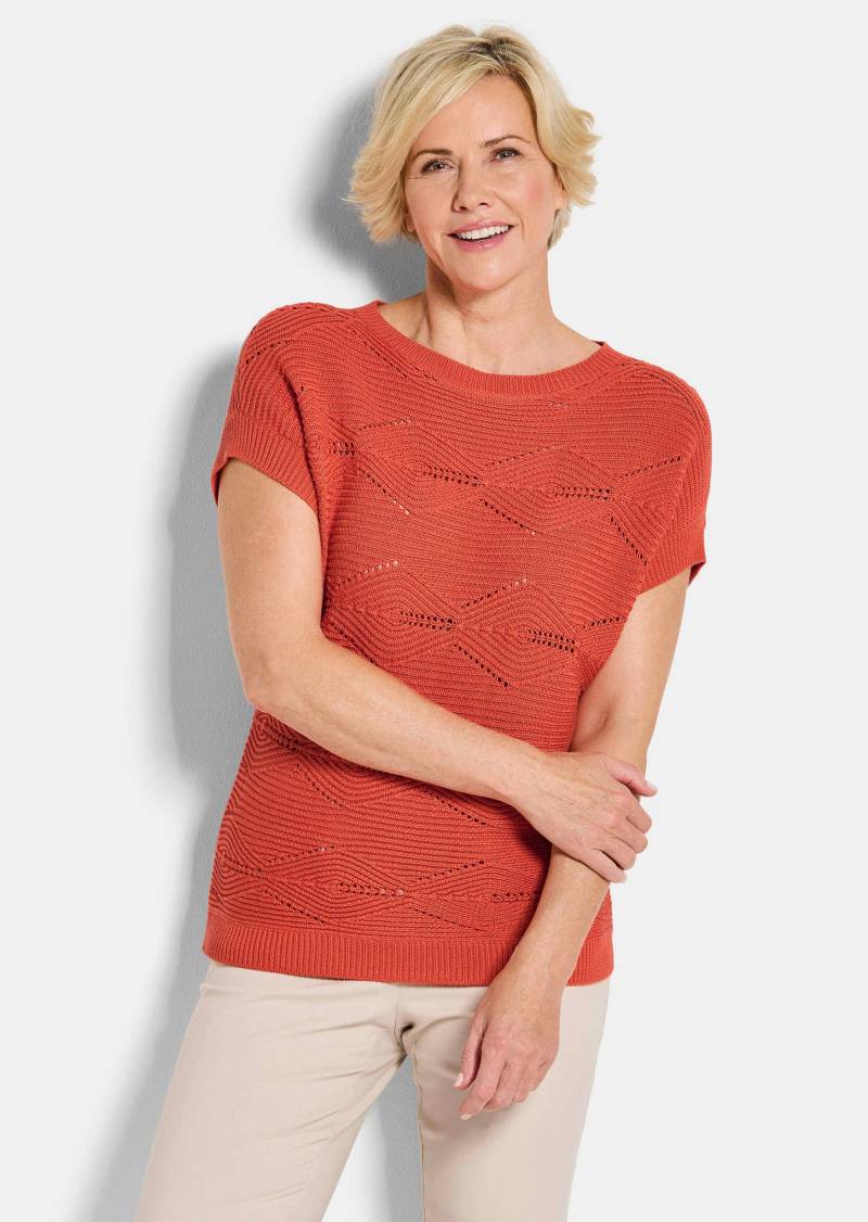 Strickpullover mit Rautenmuster - orange - Gr. 23 von Goldner Fashion von Goldner Fashion
