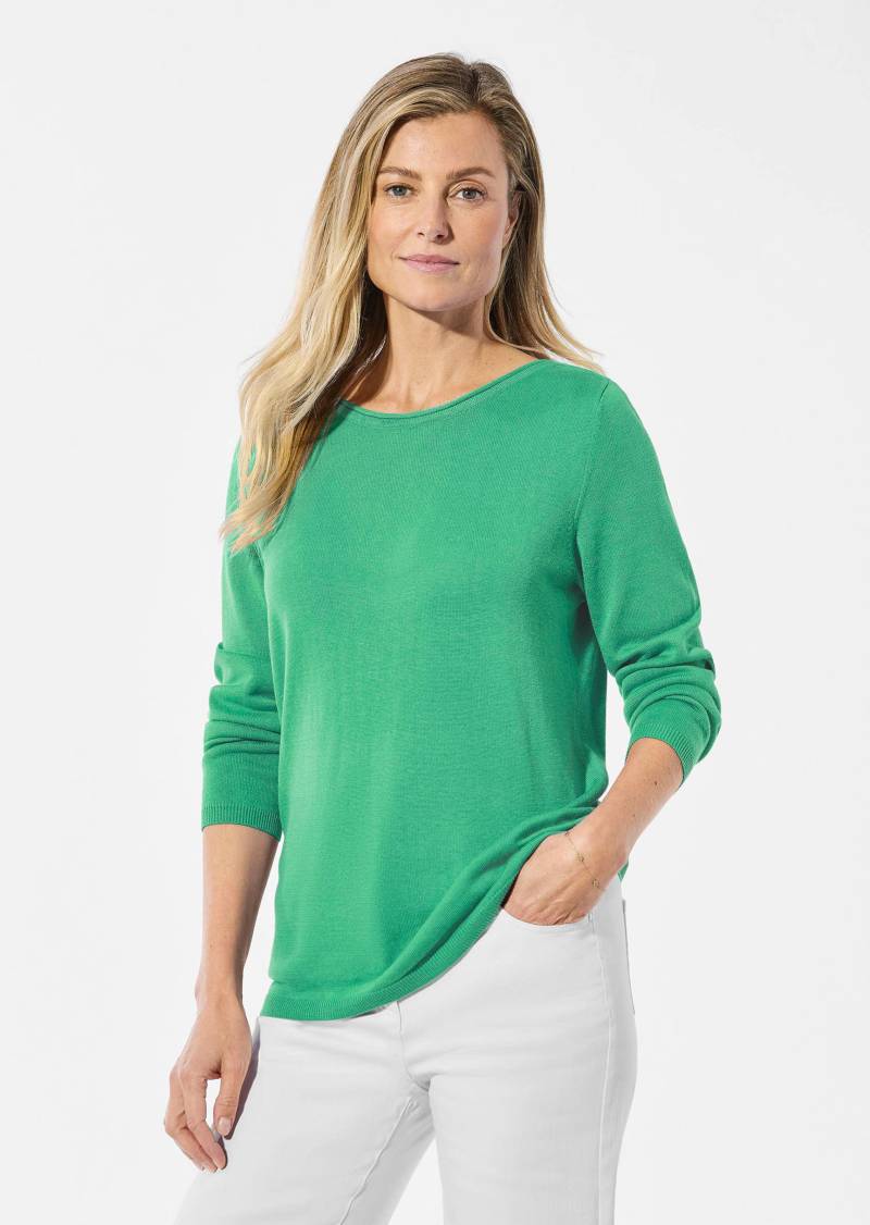 Strickpullover mit U-Boot-Ausschnitt - hellgrün - Gr. 38 von Goldner Fashion von Goldner Fashion