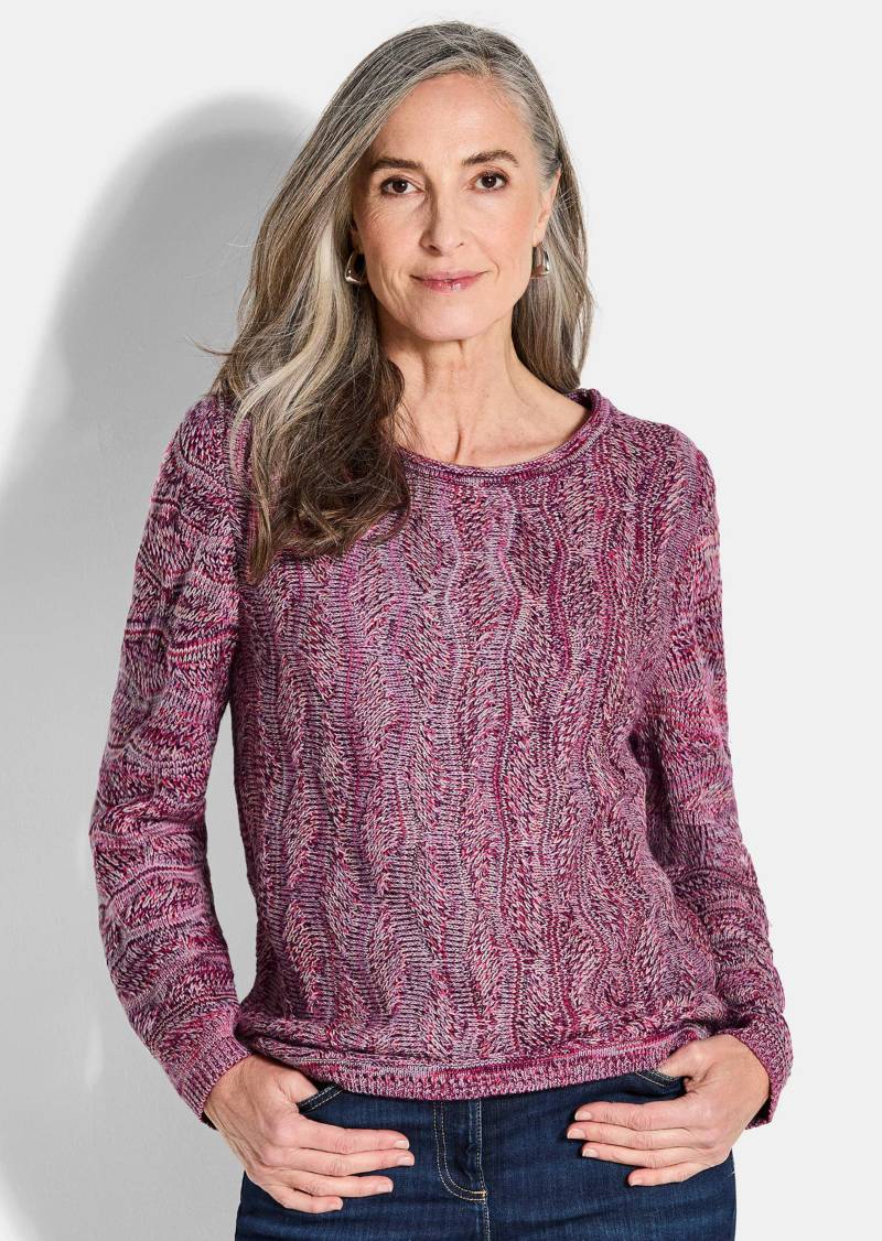 Strickpullover mit Wellenmuster - pink / gemustert - Gr. 42 von Goldner Fashion von Goldner Fashion