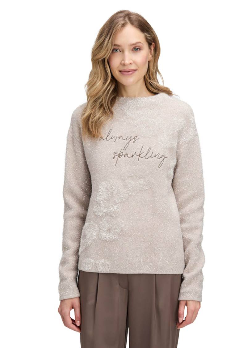 Strickpullover mit glänzenden Flausch-Details - beige - Gr. 38 von Goldner Fashion von Goldner Fashion