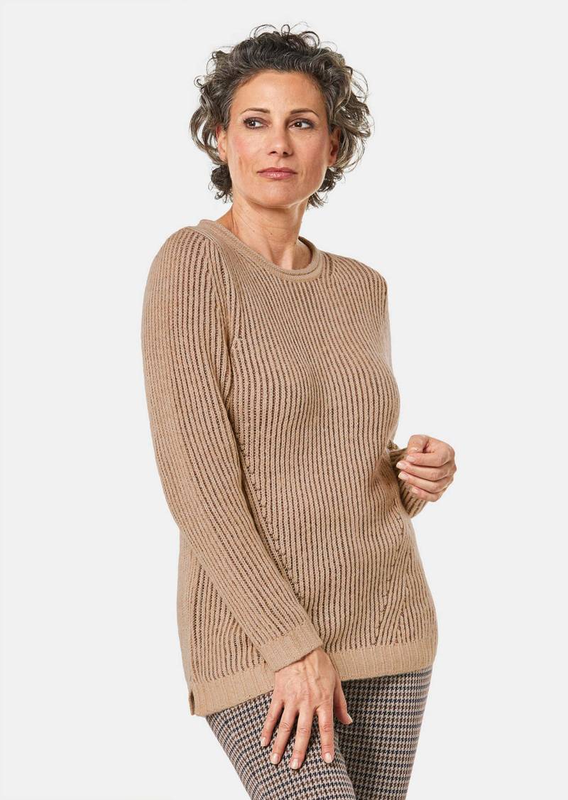 Strickpullover mit interessanter Struktur und Glitzergarn - beige / stein - Gr. 25 von Goldner Fashion von Goldner Fashion