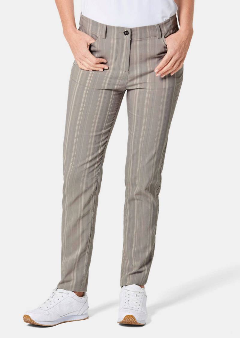 Struktur-Hose LOUISA in Streifen-Optik - grau - Gr. 40 von Goldner Fashion von Goldner Fashion