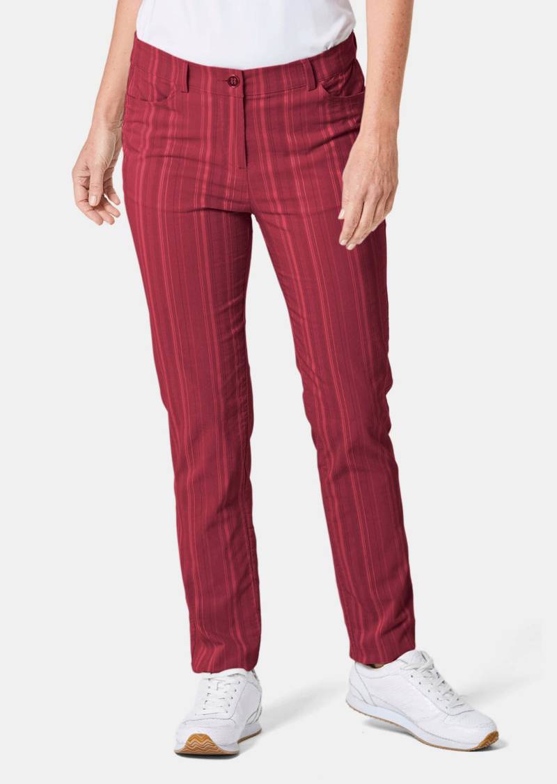 Struktur-Hose LOUISA in Streifen-Optik - rot - Gr. 235 von Goldner Fashion von Goldner Fashion