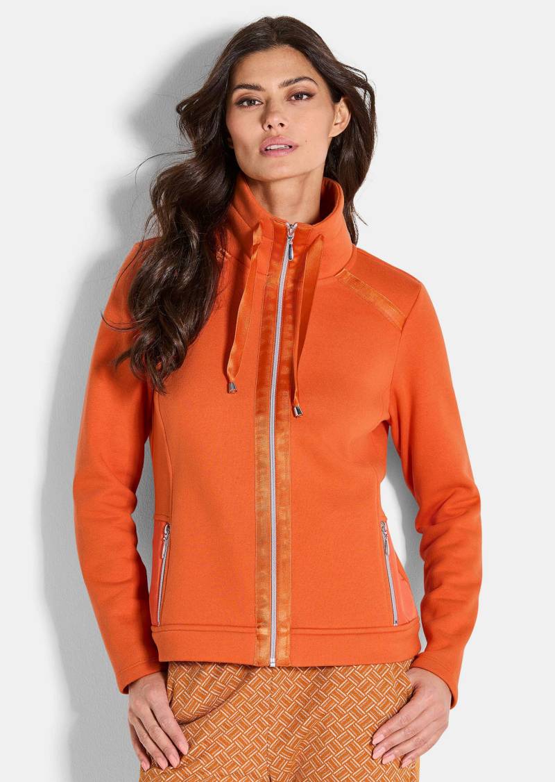 Sweatjacke mit Satin-Bändern - orange - Gr. 20 von Goldner Fashion von Goldner Fashion