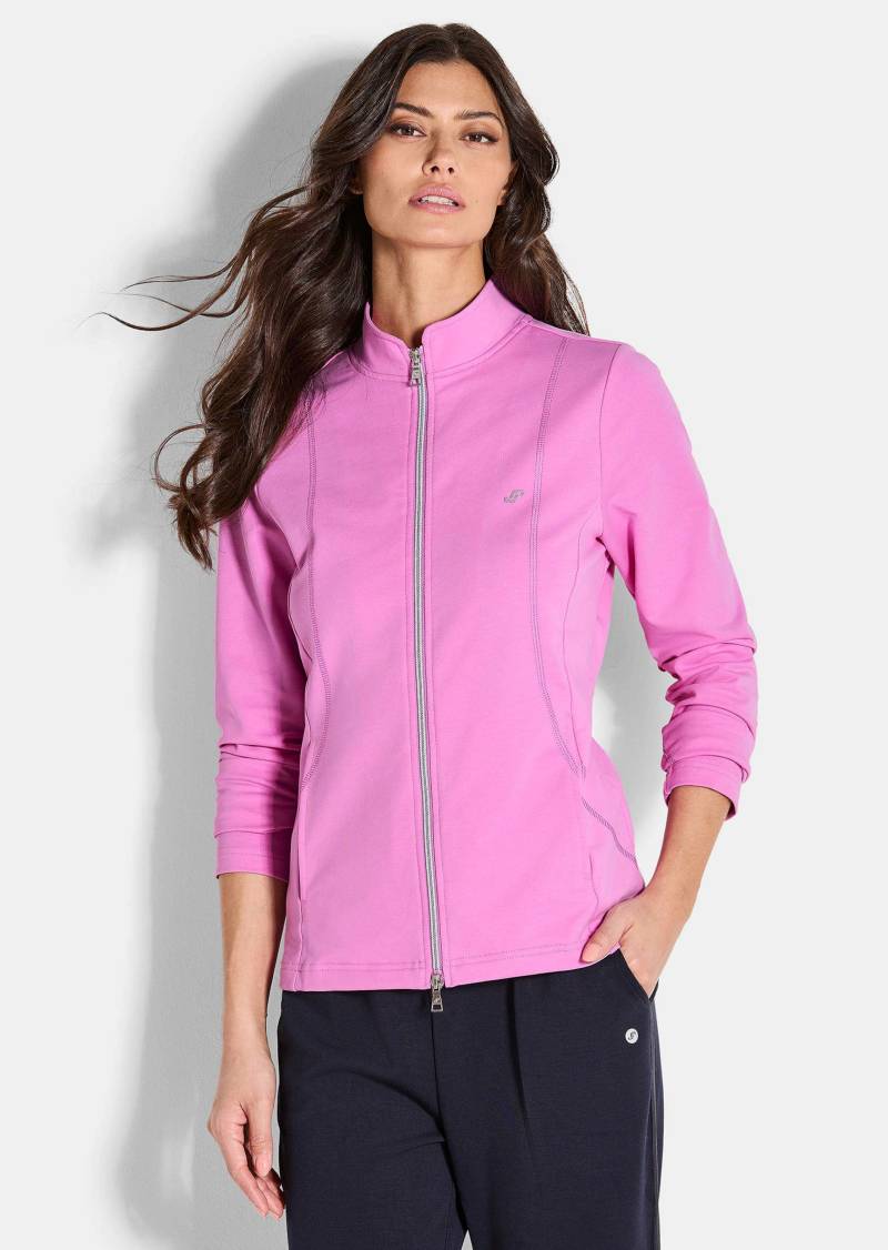 Sweatjacke mit Stehkragen - rosé - Gr. 42 von Goldner Fashion von Goldner Fashion