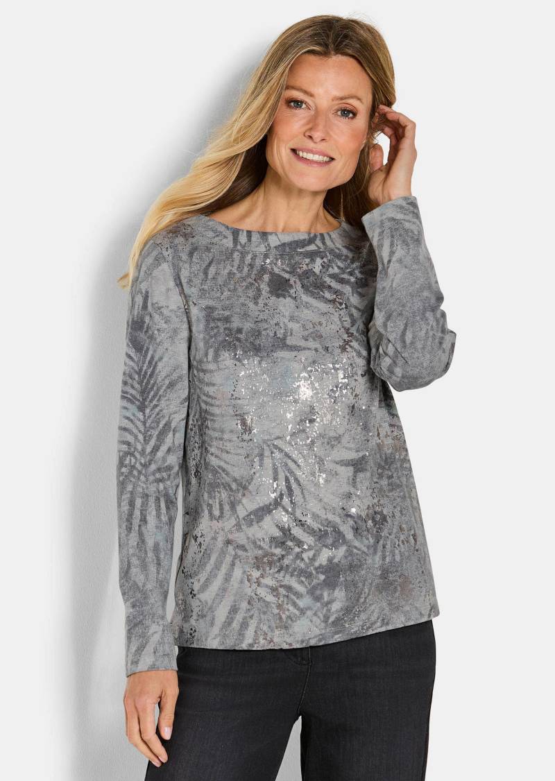 Sweatshirt in Metallic-Optik - grau / gemustert - Gr. 42 von Goldner Fashion von Goldner Fashion