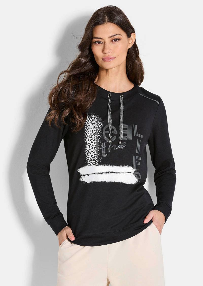 Sweatshirt mit stylischem Frontprint - schwarz - Gr. 52 von Goldner Fashion von Goldner Fashion